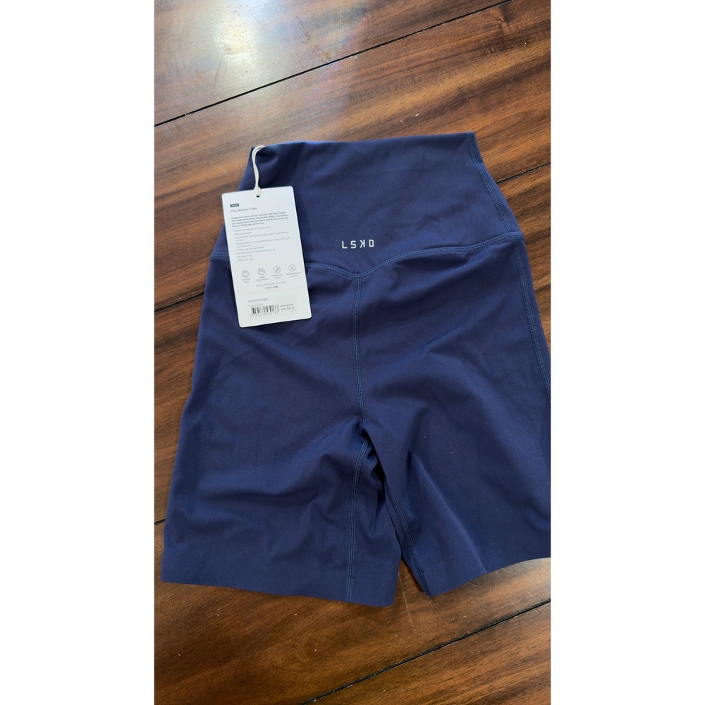 LSKD Elixir Mid Short Tight Future Navy XS High Waist Biker Shorts NEW NWT - Picture 13 of 16